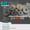 KIT de Pesas 100 LB + EXTENSOR