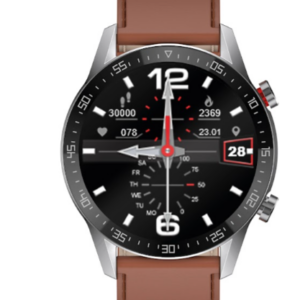 RELOJ SMART WATCH SK7-1  PLUS PULSO CUERO  MARRON CARGA INALAMBIRCA