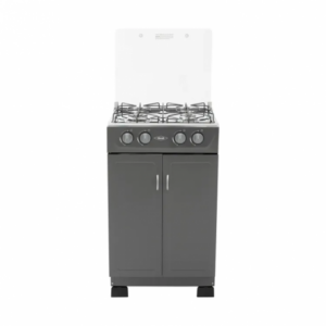 Estufa de Piso Haceb 4 Puestos Gas Natural Gabinete Vidrio Gris